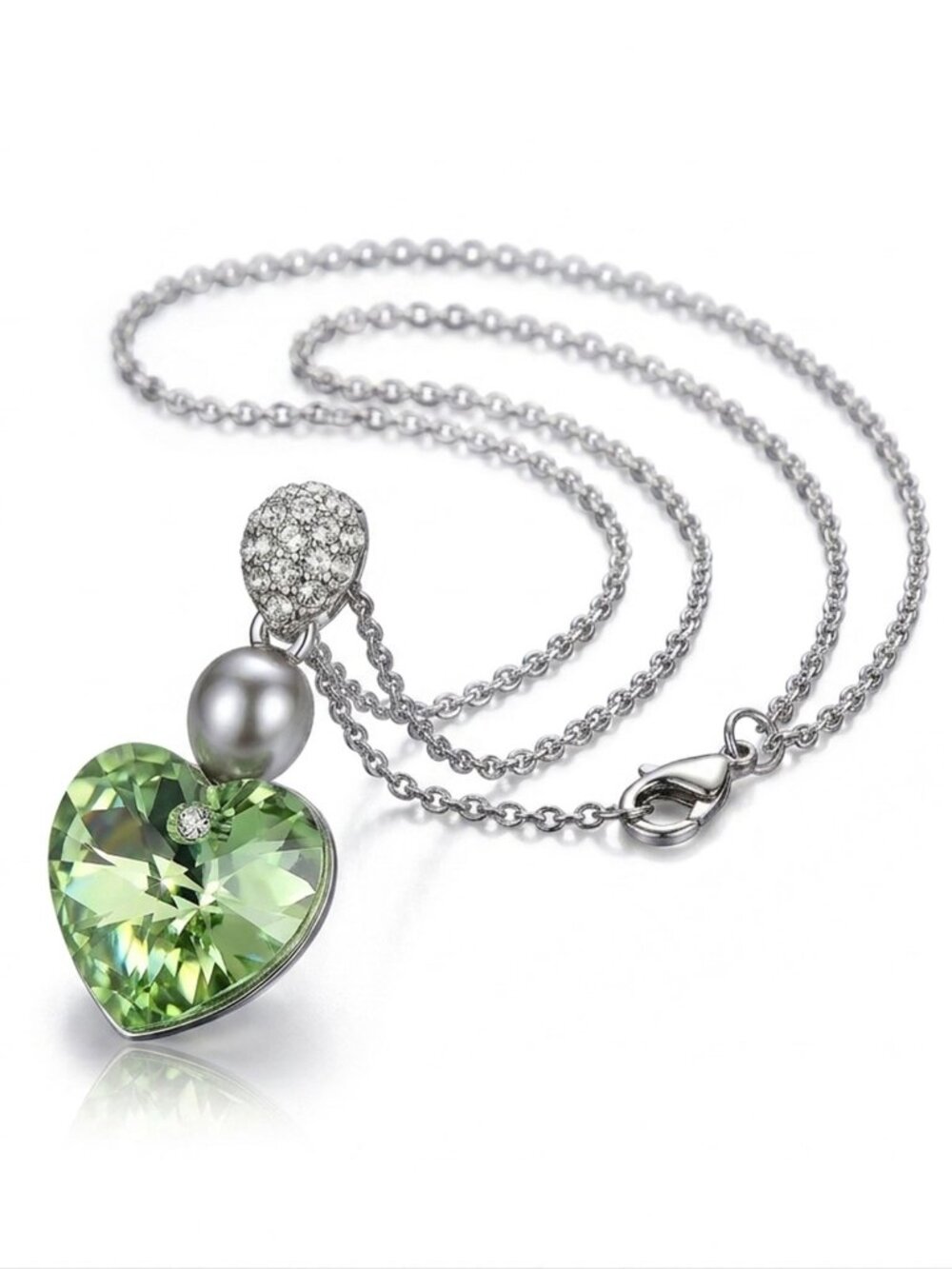 Swarovski Crystal Elements Heart Pendant & Necklace 18KRGP Gold Plated Gems